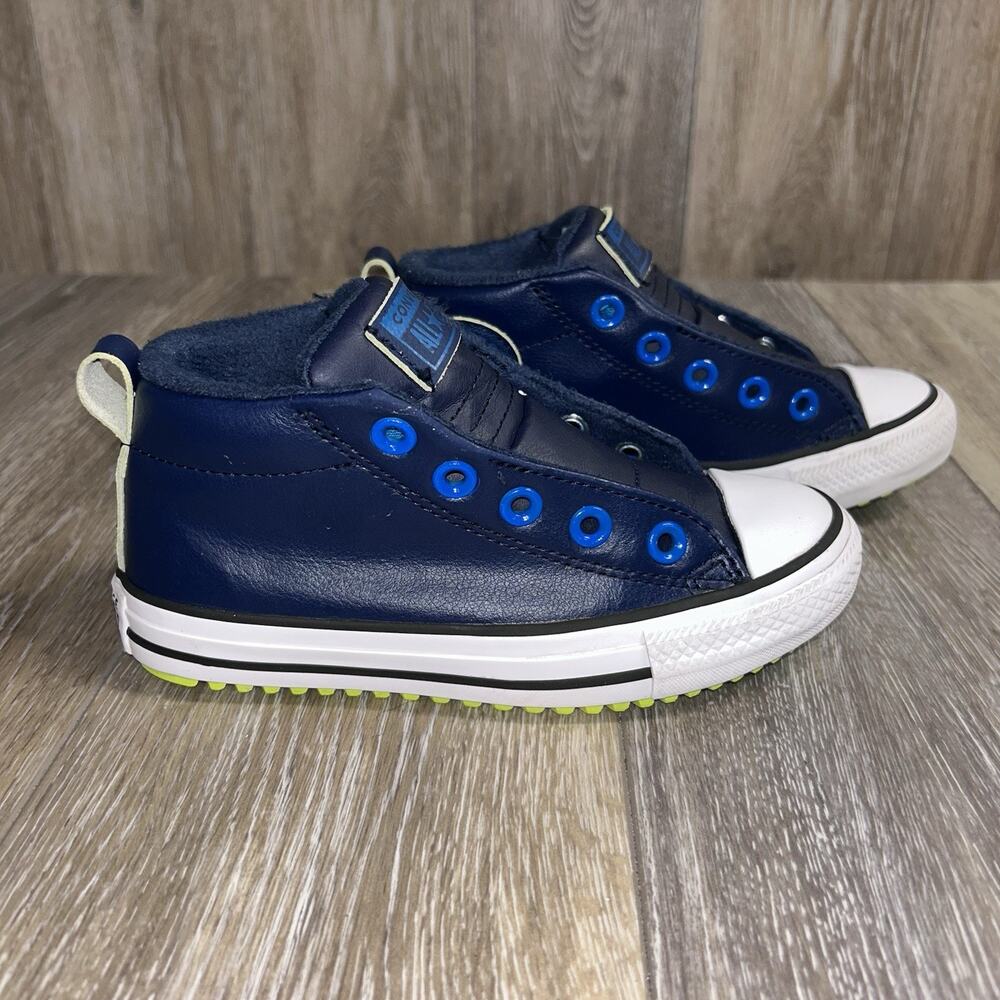 Converse All Star 654324C Youth Size 13 Chuck Taylor Blue Leather Hi Top Shoes